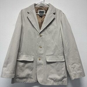 St Johns Bay Business Casual Blazer Men Medium Khaki Tan Suit Sport Coat‎ Jacket